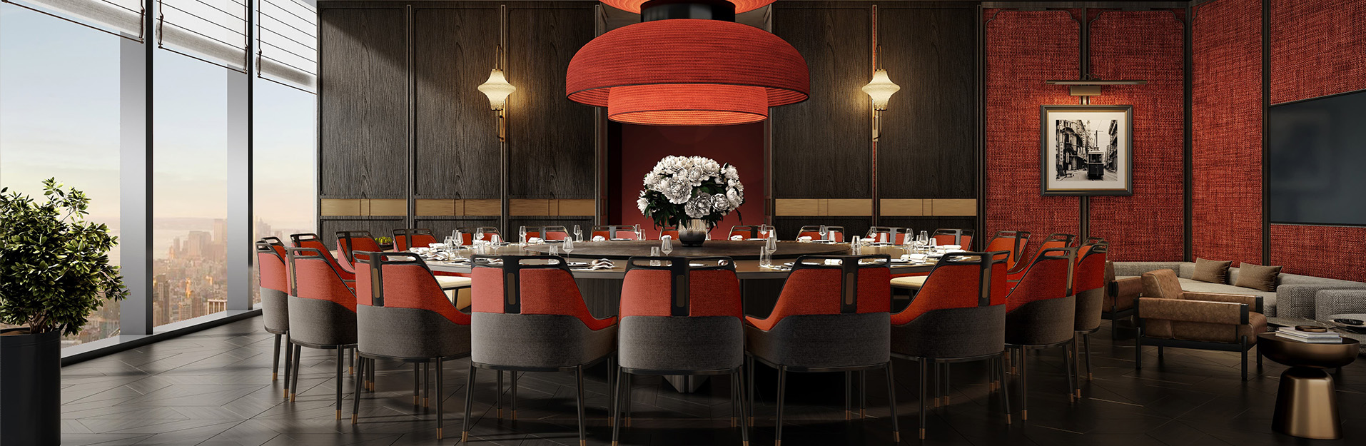 Luxury hotel restaurant with custom furniture by BILIDO Furniture(Conrad Hotel-BILIDO Furniture Partners)